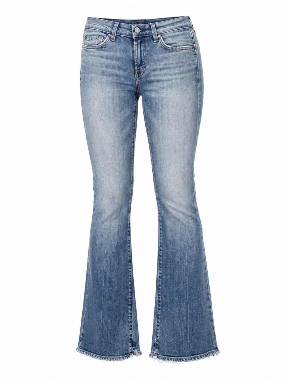 7 For All Mankind Classic Bootcut Distressed Wash Denim Jeans Sz 26